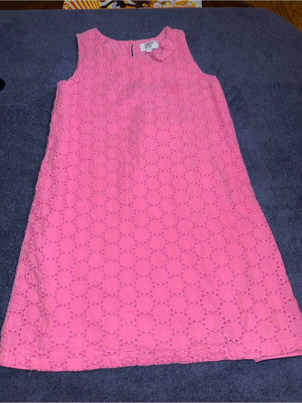 Girls'  Crown & Ivy Pink Eyelet Shift Dress